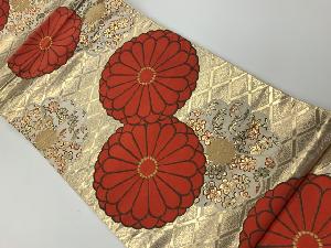 リサイクル　菊模様刺繍袋帯